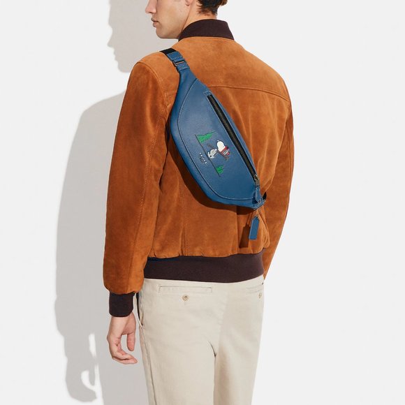 🐶 Coach X Peanuts Warren Belt Bag With Snoopy Christmas Motif - Picture 3 of 10